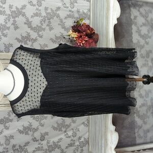 Lane Bryant sheer mesh sweetheart  polka dot tank top